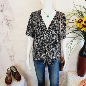 Michael Kors pretty print tie hem top